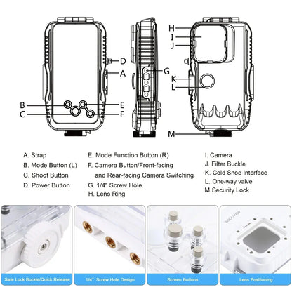 Heavy Duty 40M Waterproof iPhone Phone Case