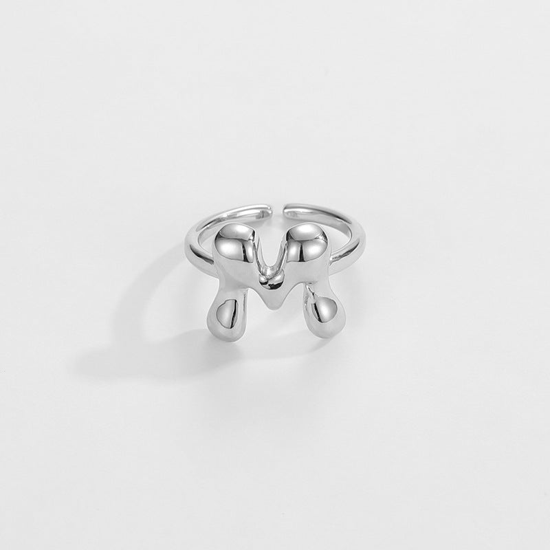 Fashionable Alphabet Initial Ring
