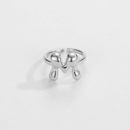 Fashionable Alphabet Initial Ring