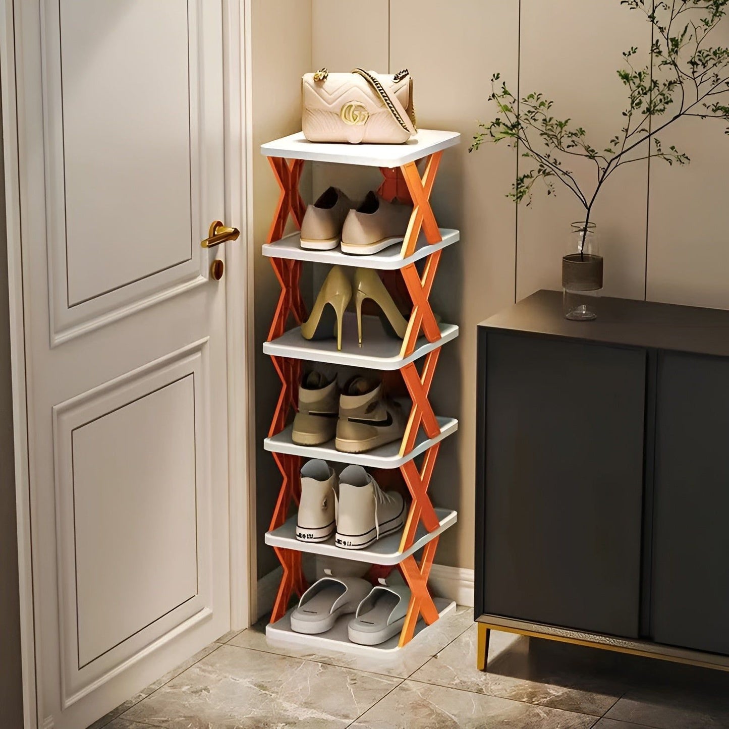 Space Saving Foldable Shoe Storage Rack