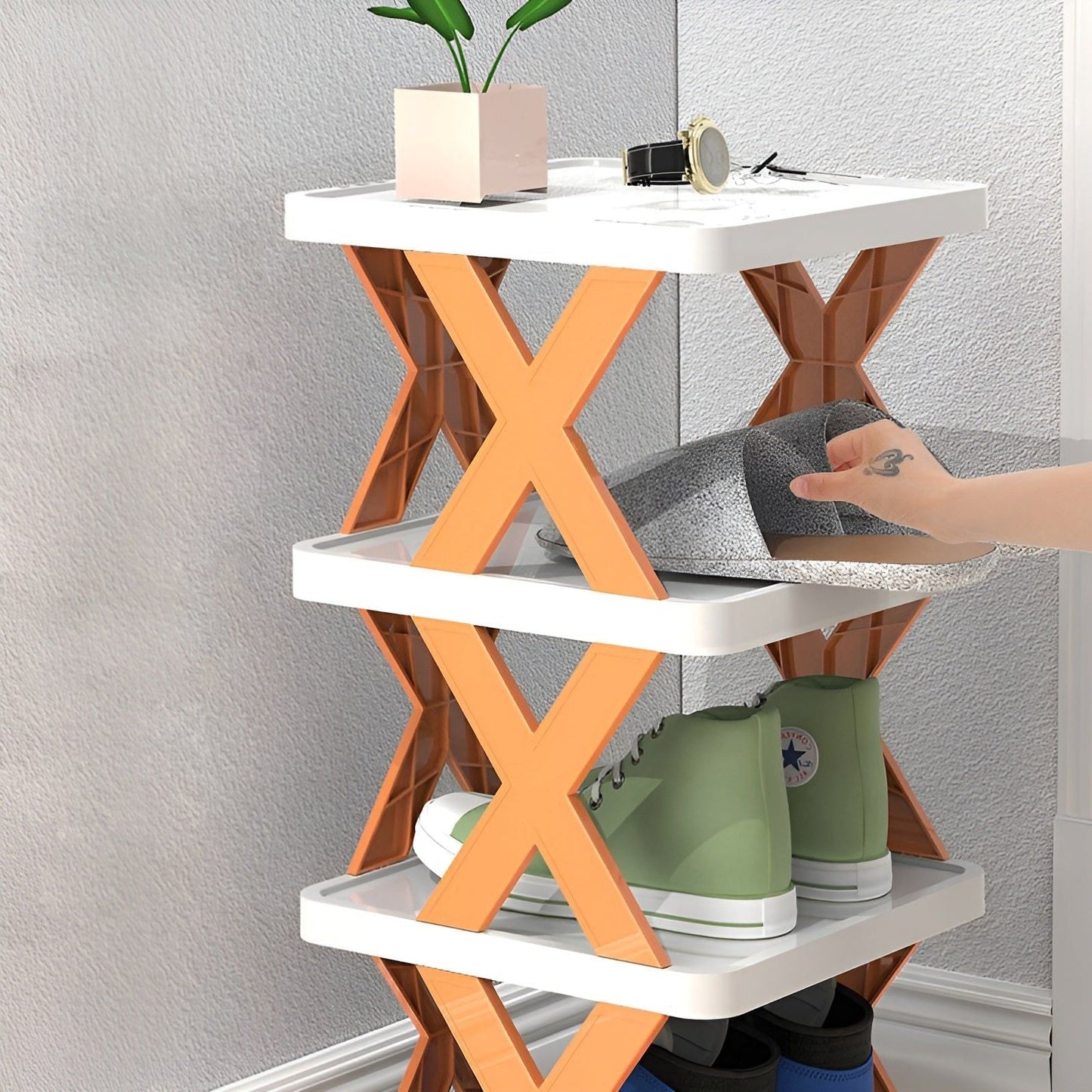 Space Saving Foldable Shoe Storage Rack