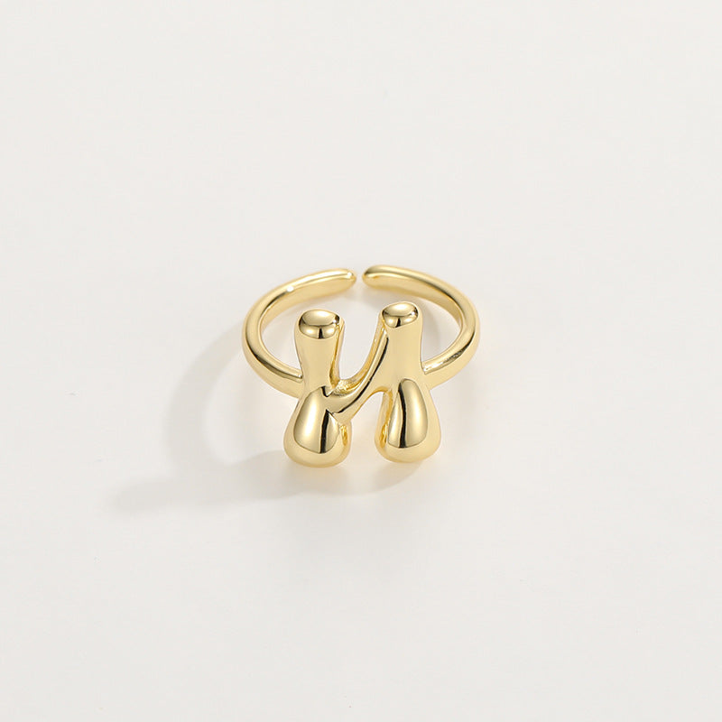 Fashionable Alphabet Initial Ring