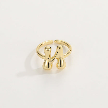 Fashionable Alphabet Initial Ring