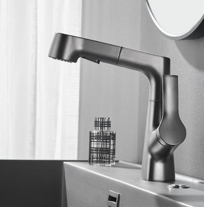Adjustable Bathroom Shower Head with Retractable Hand Spray