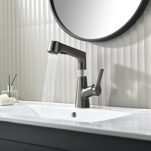 Adjustable Bathroom Shower Head with Retractable Hand Spray