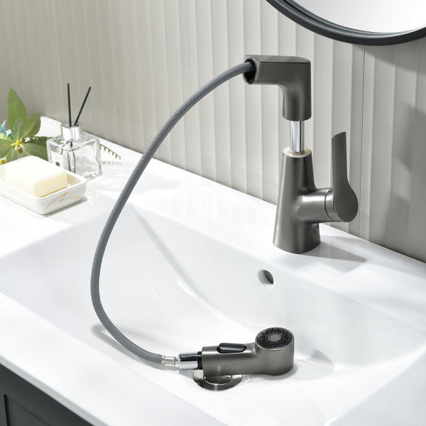 Adjustable Bathroom Shower Head with Retractable Hand Spray