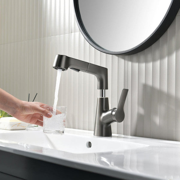 Adjustable Bathroom Shower Head with Retractable Hand Spray