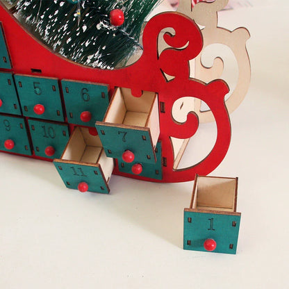 Traditional Holiday Countdown Wooden Calendar