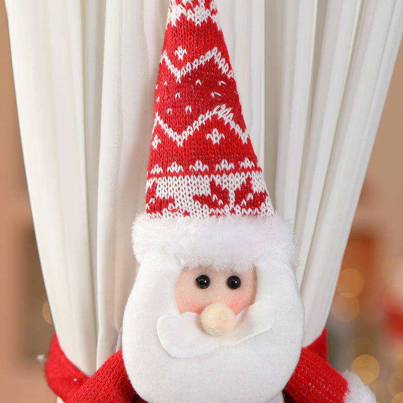 Cozy Christmas Santa Figure Curtain Tieback