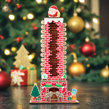 Traditional Christmas Countdown Wooden Figure Stand