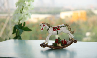 Colorful Wooden Rocking Horse Christmas Ornament