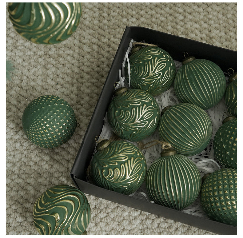 Vintage Holiday Glass Ball Ornaments Set