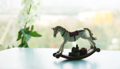 Colorful Wooden Rocking Horse Christmas Ornament