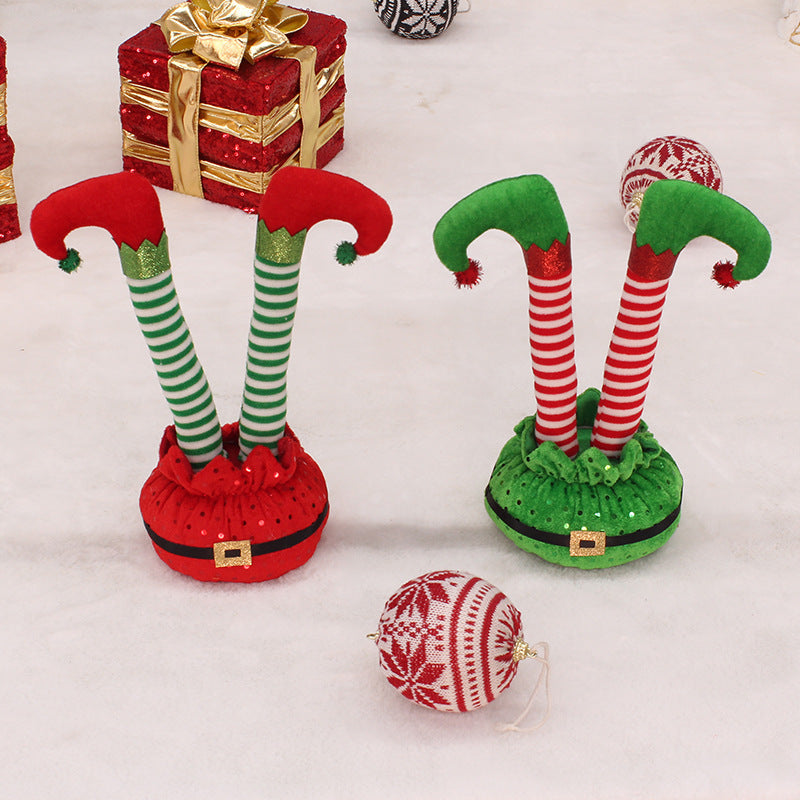 Funny Christmas Tree Elf Legs Ornament