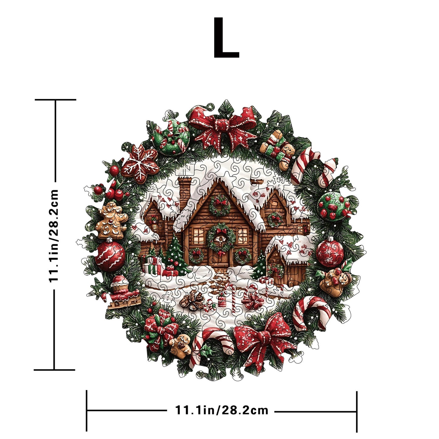 Unique Wooden Holiday Wreath Money Box Puzzle