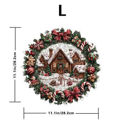 Unique Wooden Holiday Wreath Money Box Puzzle