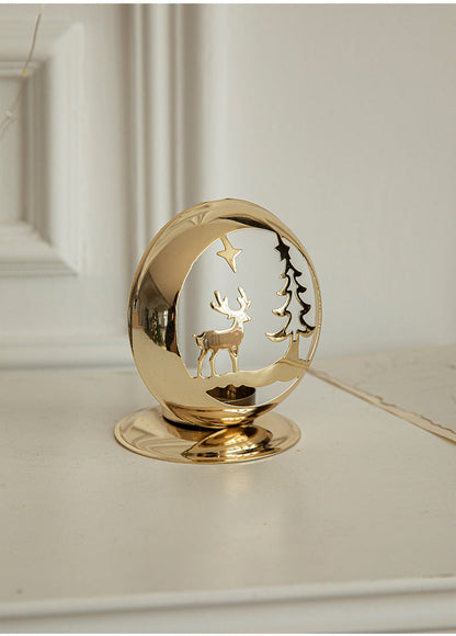 Metallic LED Holiday Lantern Decoration