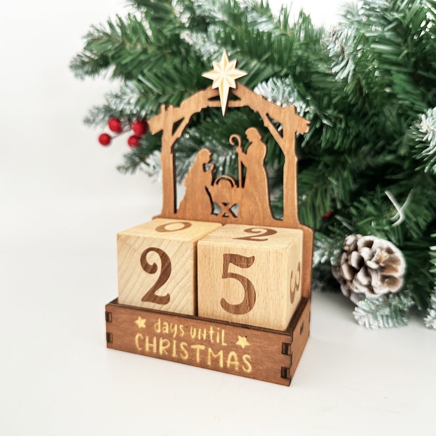 Handmade Wooden Holiday Countdown Calendar