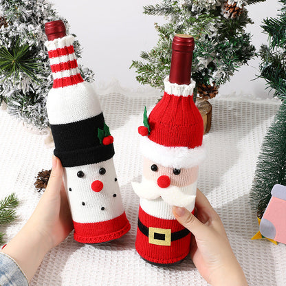 Festive Holiday Wine Bottle Sleeves