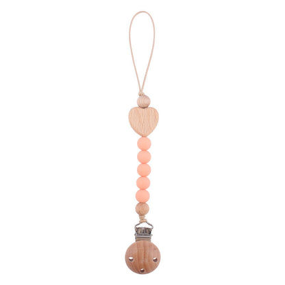 Natural Wooden Baby Pacifier Clip
