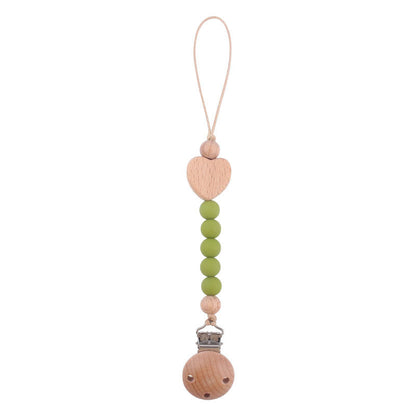 Natural Wooden Baby Pacifier Clip