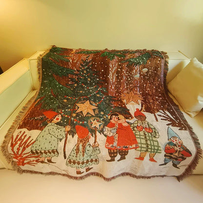 Festive Holiday Sofa Slipcover Throw Blanket - Yeezlab