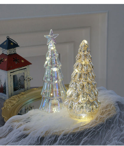 Small Sparkling Glass Xmas Tree Decoration