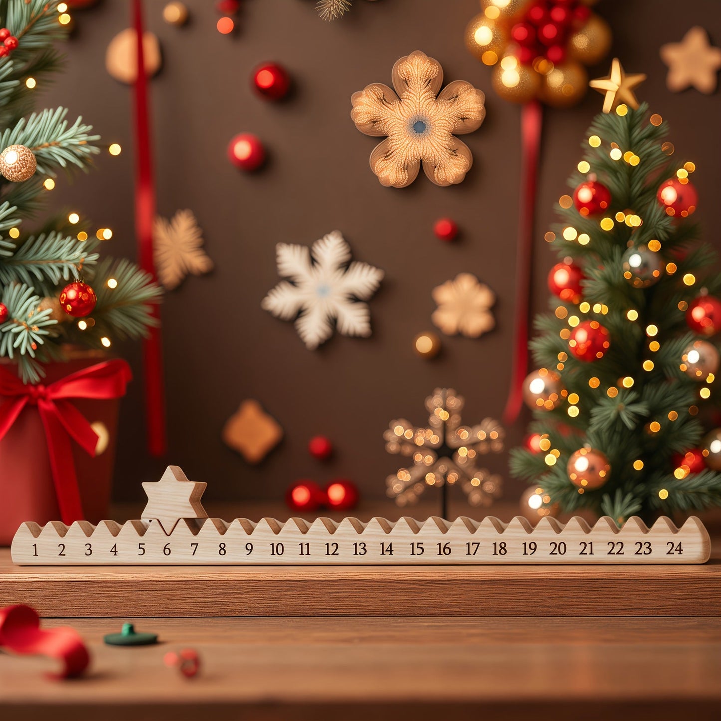 Traditional Christmas Advent Ladder Decoration