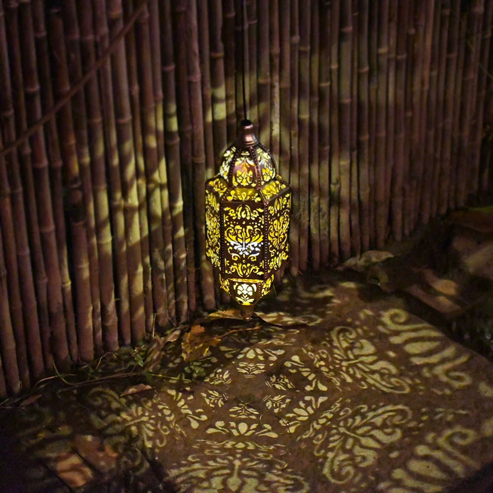 Outdoor Hanging Solar Lantern Moroccan Style Garden Light