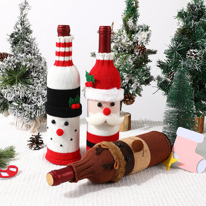 Festive Holiday Wine Bottle Sleeves
