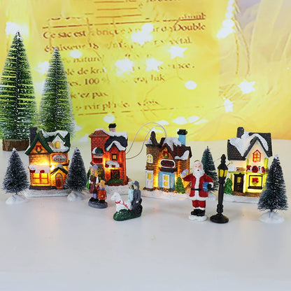 Small Glow Resin Christmas Village Set - Yeezlab