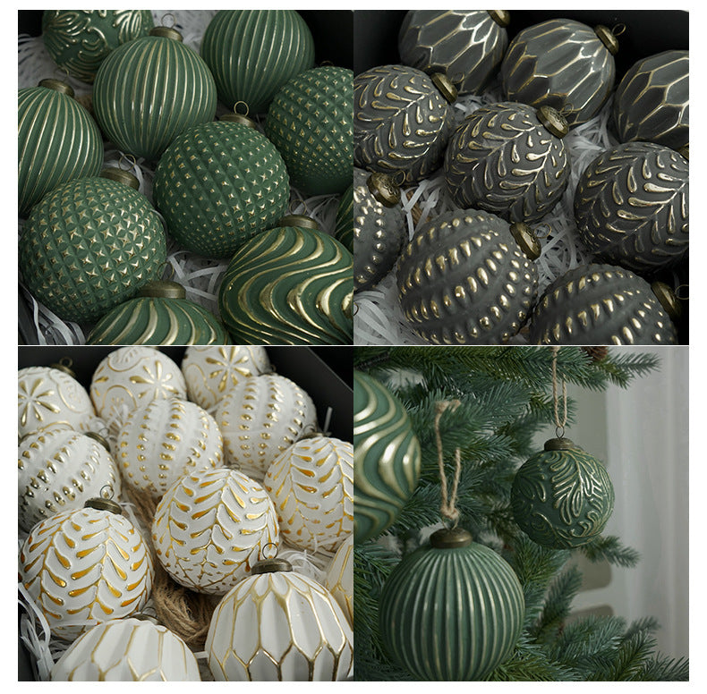Vintage Holiday Glass Ball Ornaments Set