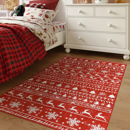Luxury Christmas Rug - Plush Non-Slip Living Room Mat