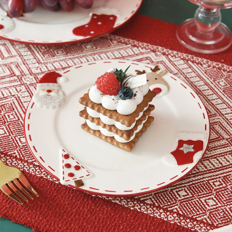 Festive Holiday Red Christmas Plate