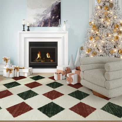 Luxury Christmas Rug - Plush Non-Slip Living Room Mat