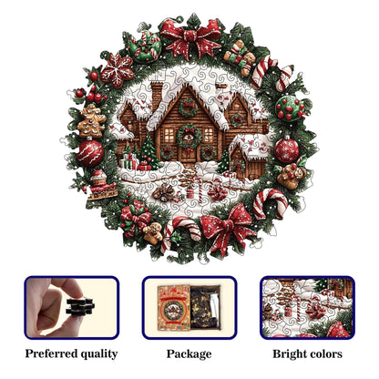 Unique Wooden Holiday Wreath Money Box Puzzle