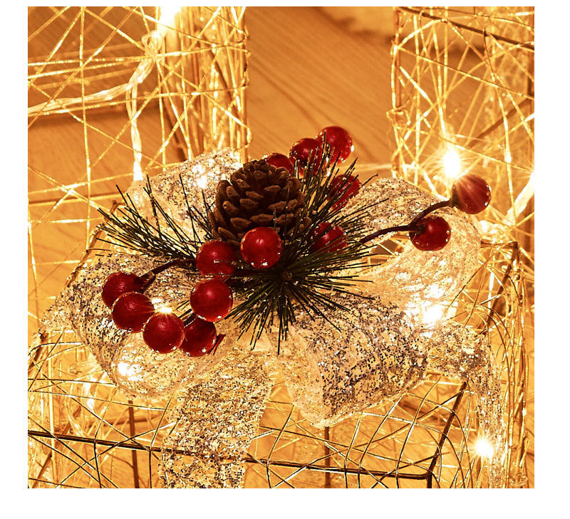 Festive Metal LED Reindeer Sleigh Decoration