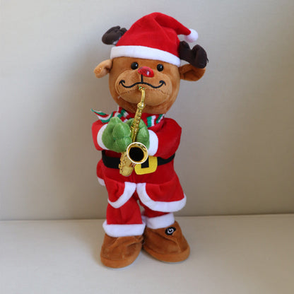 Colorful Musical Christmas Tree Teddy Doll