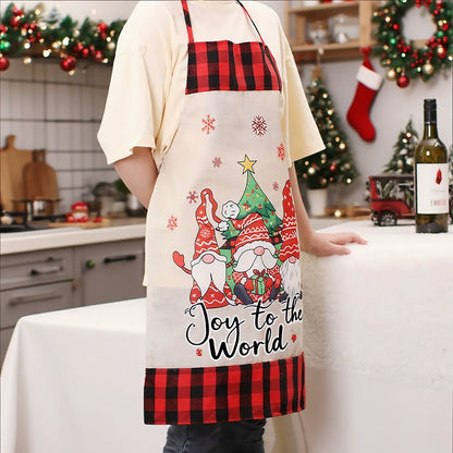 Fun Holiday Red Plaid Christmas Apron