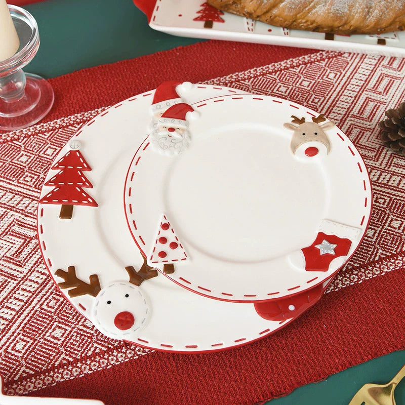 Festive Holiday Red Christmas Plate