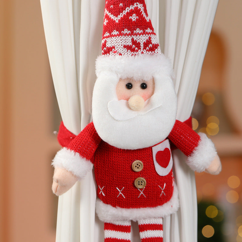 Cozy Christmas Santa Figure Curtain Tieback