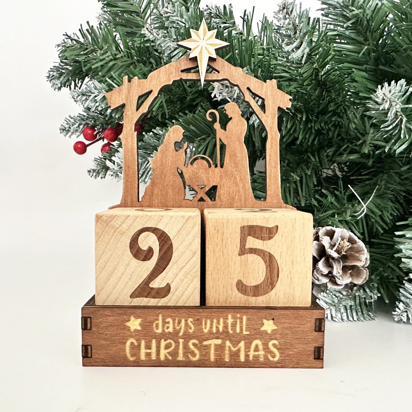 Handmade Wooden Holiday Countdown Calendar - Yeezlab