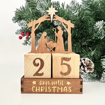 Handmade Wooden Holiday Countdown Calendar - Yeezlab