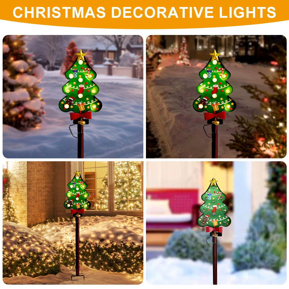 Colorful Holiday Solar Garden Stake Light
