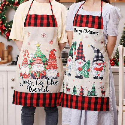 Fun Holiday Red Plaid Christmas Apron