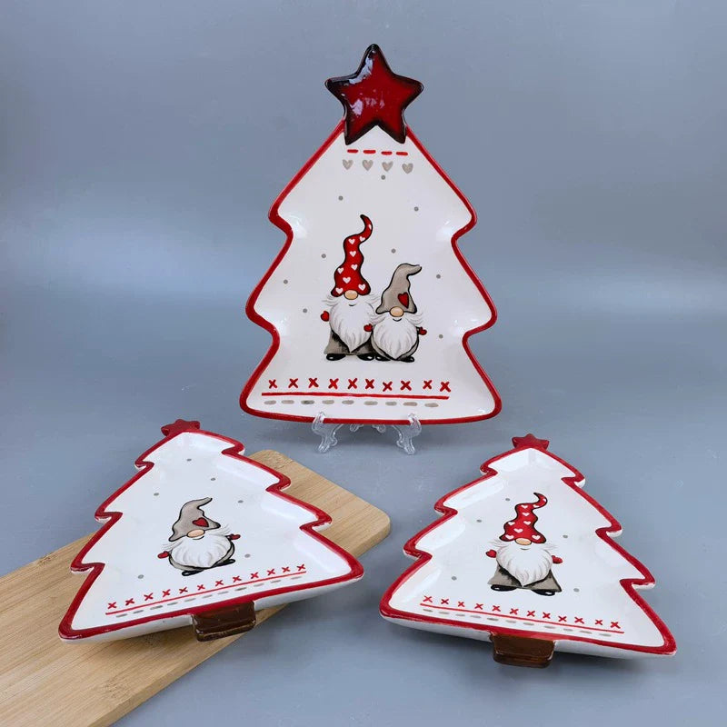Holiday Red Christmas Ceramic Dish Set