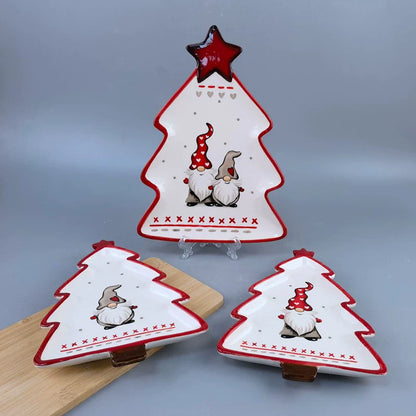 Holiday Red Christmas Ceramic Dish Set