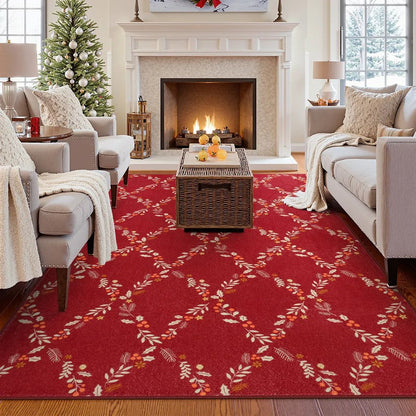 Luxury Christmas Rug - Plush Non-Slip Living Room Mat