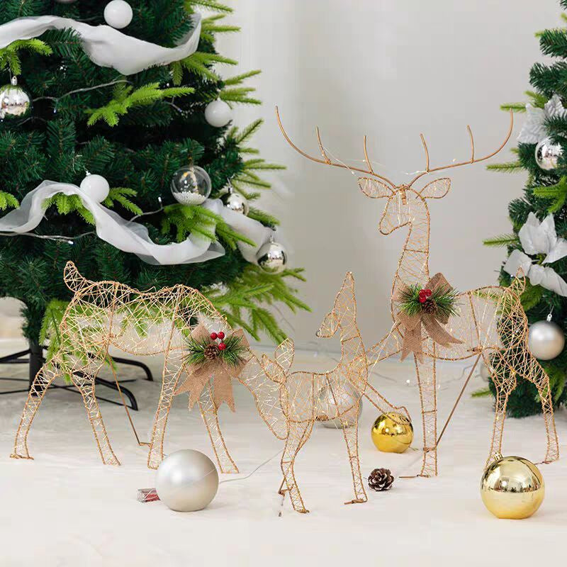 Festive Metal LED Reindeer Sleigh Decoration