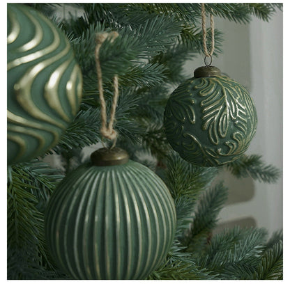 Vintage Holiday Glass Ball Ornaments Set